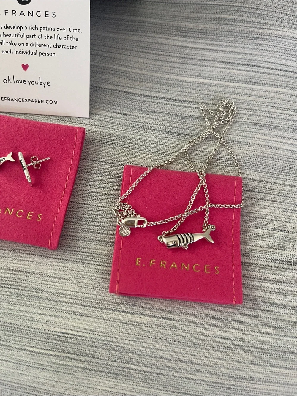 E. Frances Silver Shark Pendant Necklace - Sterling Tone